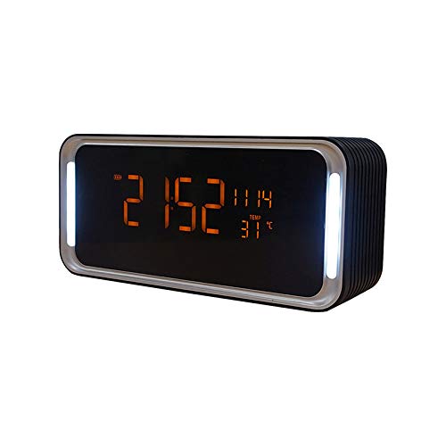 Portable Bluetooth Speaker, Radio Clock, with 2x6W Acoustic Drivers, 7-Inch LED Display, Night Light, Dual Alarm Clock, Slots for Micro SD Card & USB & AUX-in, for Smart Phone Tablet MP3 PC(Upgraded) - Thumbnail 3