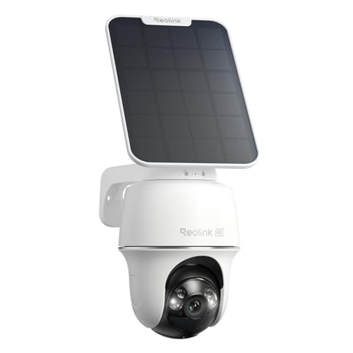 REOLINK First 4K Solar Security Cameras Wireless Outdoor, Argus PT Ultra+Solar Panel, 360° Pan Tilt Auto-Tracking, 8MP Color Night Vision, 2.4/5 GHz