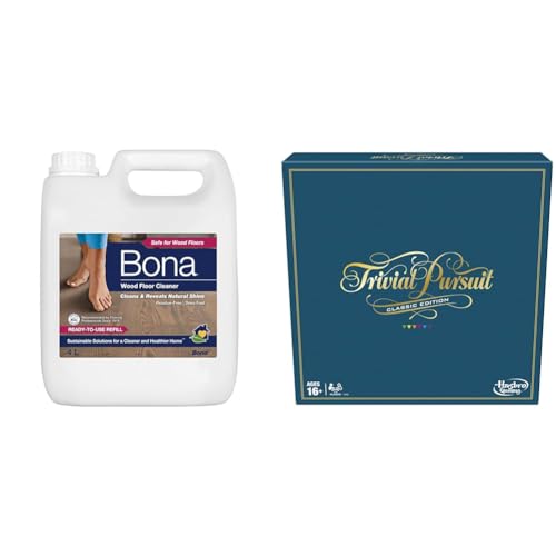 Bona Wood Floor Cleaner Liquid | Wooden Floor Cleaner | Robot Liquid | Suitable for Varnished or Hard-Waxed Wood Floors & Hasbro Gaming Trivial Pursuit Game, Classic Edition For 2-6 Players