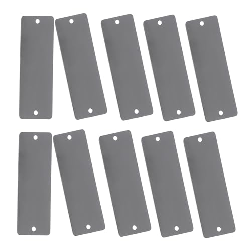 TEMPNAP 10個ステンレス製無地名札プレート 耐衝撃 耐腐食の工業用空タグ 店舗 オフィス 工房向け刻印可能プレート