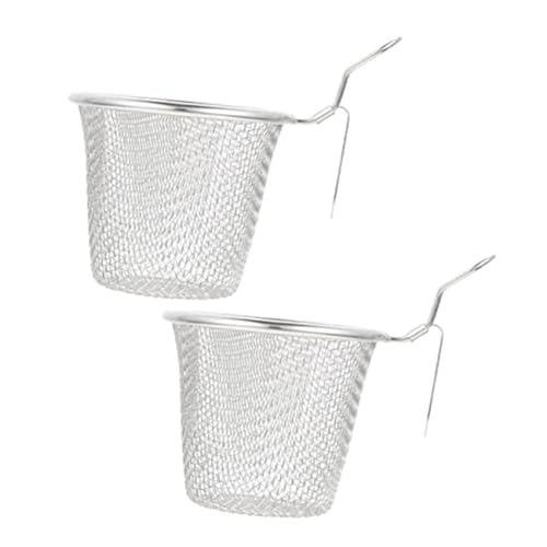JTBDWOSK Argent,2 Stück, Panier à Nouilles, passoire de Cuisson, passoire pour Hot Pot, Acier Inoxydable, Tamis Alimentaire
