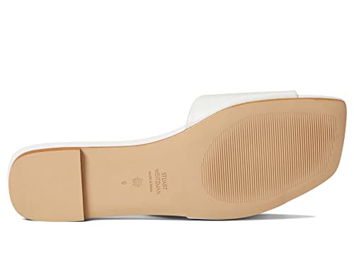 Stuart Weitzman Shine Buckle Slide Sandal White 6.5 B #TOP2