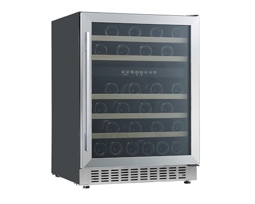 Cata Vinoteca VI 59082 X/A No Frost de Encastre Total Capacidad 46 Botellas con Dos Zonas de Temperatura Control Electrónico y Panel Touch Luz Interior LED Puerta Reversible Ancho 59,5 cm Color Inox