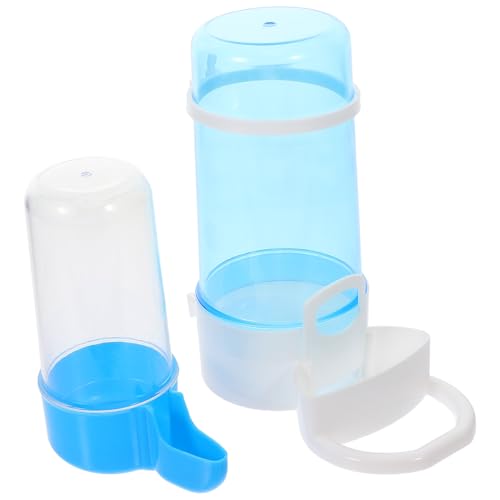 GATHINESS Bebedero Automático para Pájaros 2 Piezas 200 Ml y 415 Ml de Plástico Resistente Cuenco de Agua y Comedero para Jaulas Alambre 051-079 Pulgadas Alimentador Multiusos para