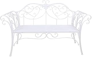 Banco de jardim ao ar livre, banco de pátio de jardim ao ar livre para o seu tempo de lazer, banco de jardim de 52 polegadas, banco de terraço de parque, cadeira de assento duplo de pátio, cadeira de