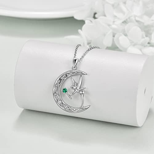 VENACOLY Fairy necklace 925 Sterling Silver Flower Fairy Pendant Necklace Fairy Gifts for Women Girls Birthday Valentine's Day Gifts