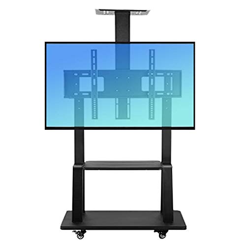 Soporte móvil para TV 32-75 pulgadas altura ajustable negro miniatura 1