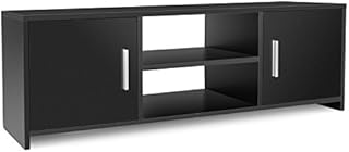 HOMFA Fernsehtisch TV Lowboard Tisch TV Möbel TV schrank TV Board Fernsehschrank Holz 110x35x40cm (Schwarz)
