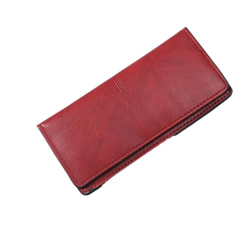 Wallet Women's Long Solid Color Simple Thin Wallet Multi Card Anti Demagnetization Retro Change Handbag Women(D)
