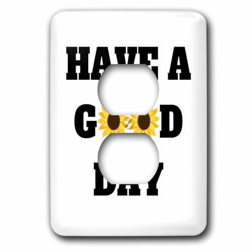 3dRose Image of quote about Have a good day with Sunflower - Light Switch Covers (lsp-388422-6)