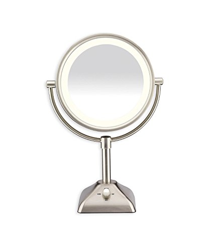 Illusions Lighted Makeup Vanity Mirror with 360 rotation for 1x or 10x Magnification