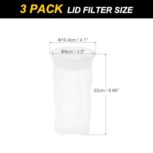 PATIKIL 4\" IBC Lid Filter 3 Pack 220mm Long Washable Nylon Fine Mesh Filter IBC Tank Container Accessories for Rainwater Tank Rain Tank Ton Barrel Cover
