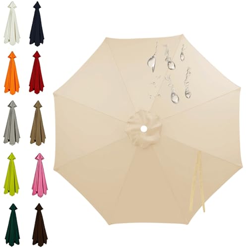 Genérico Toldo De Repuesto Para Sombrilla Para 6/8Varillas, 2.0m-4.0m Cubierta De Sombrilla, Tela De Recambio Para Exterior Patio Jardín Piscina Terraza(Beige,2.0m(8Ribs))