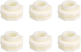 XYWHPGV ABS Bulkhead Tank Fitting Adapter for Rain Bucket Aquariums Water Tanks Ponds G3/4 Female 6Pcs(e1fa4 760bb 0eb8f 7bbd3 1e164 0d6df