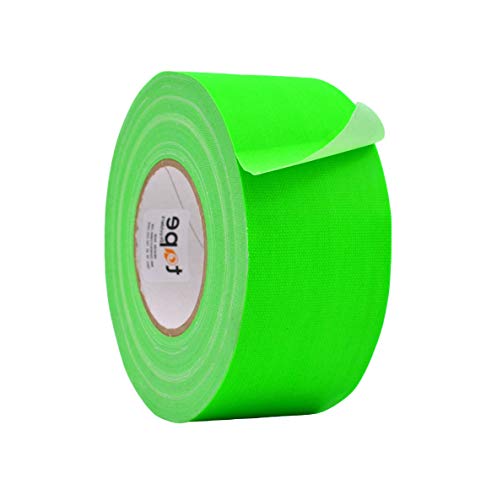 Image of WOD GTC12 Gaffer Tape, Fluorescent Green Low Gloss Finish Film, 12 in. x 60 ft. (Pack of 4) Residue Free, Non Reflective Cloth Fabric, Secure Cords, Water Resistant, Photography, Filming Backdrop