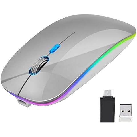 Ratón inalámbrico Recargable VEGCOO con luz LED y clic silencioso Cover