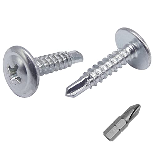 (Pack of 300 pcs) Zinc Plated Steel 4.2 x 19 mm Screws, Phillips Modified Truss Head, Self-Drilling Sheet Metal Screw