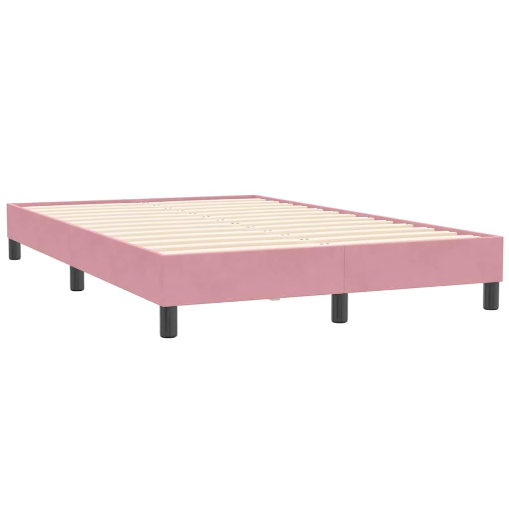 Velluto Morbido con Base a Doghe Letto Matrimoniale Rosa 120x210 cm