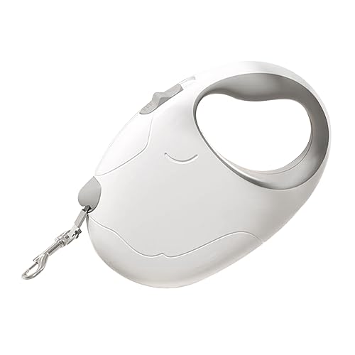 ZOOFLEM Retractable Dog Leash, 16ft Strong Nylon, 360° Tangle-Free, Dog Pattern for Small, Medium, and Large Dogs Up to 110 lbs (White)