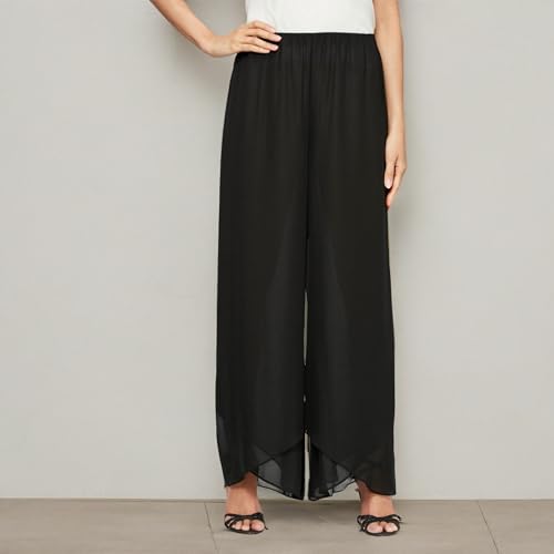 Image of Alex Evenings Women's Silky Chiffon Pant with Tulip Hem