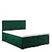 MKS MEBLE Davo Doppelbett - Boxspringbett mit Multipocket-Matratze H3 - Stauraumbett - Polsterbett mit Bettkasten - Grün 140 x 200