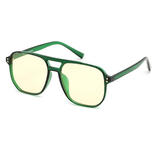 Image of FEISEDY Amber Blue Light Glasses for Computer Gaming Orange /Yellow lens Anti Eyestrain Sleep Glasses G2835