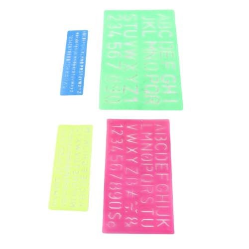 Generic Plantillas de Letras de Plástico Coloridas, Herramientas Artesanales Versátiles para Proyectos de Pintura, Adecuadas para la Unión Familiar, Plantillas de Letras de 4 Piezas para Diseños de