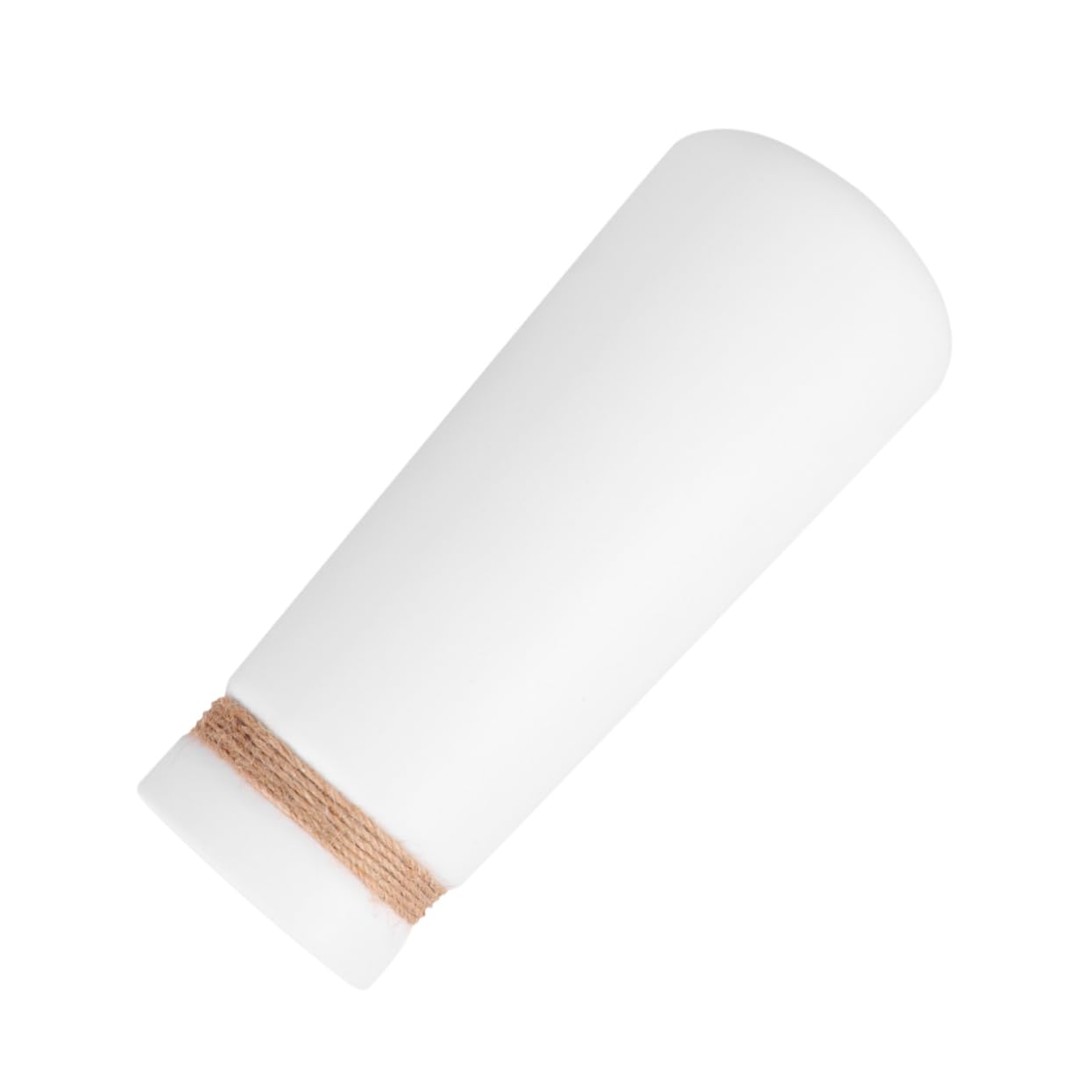 Jarrón de Cerámica Blanco Cuerda para Decoración de Escritorio | Estilo Moderno y Creativo, Pieza de Hogar sin Plantas, Acabado Sencillo