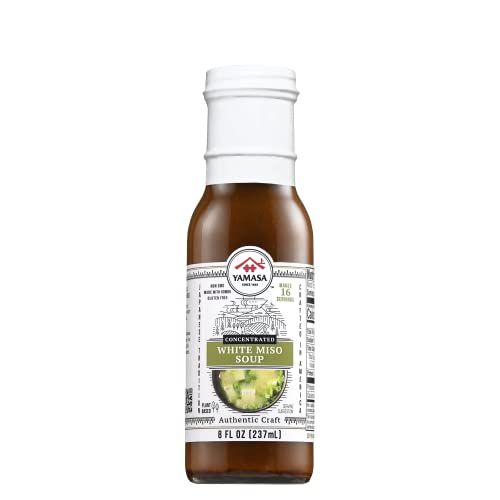 Image of Yamasa, White Miso Soup Concentrate, Japanese Tradition, Non-GMO, No Fish or added MSG, Serves 16 Bowls, 8fl oz