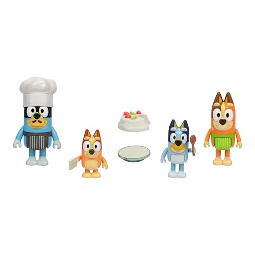 Miniatura 2 de Bluey Es la Hora de la Tarta paulova con el Pack de 4 Figuras «Tarta paulova, Incluye, Bingo, Bandit con Gorro de Chef y Chilli, además de 2 Accesorios, 4 Figuras articuladas de 6-7,6 cm