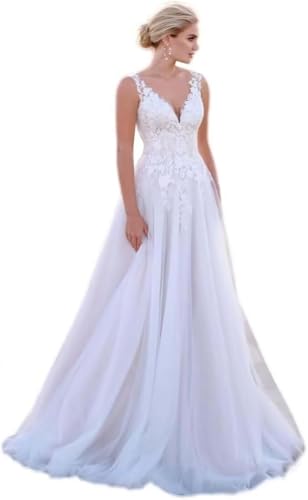 IUYRESX Ballkleid Damen Spitze Brautkleider Lang Hochzeitskleider Boho Standesamtkleider Brautmode...