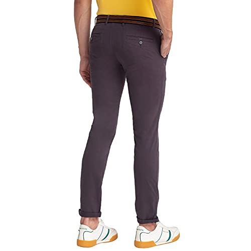 Image of Parx Men's Cotton Blend Rfd Pattern Low Rise Tapered Fit Flat Front Casual Trouser