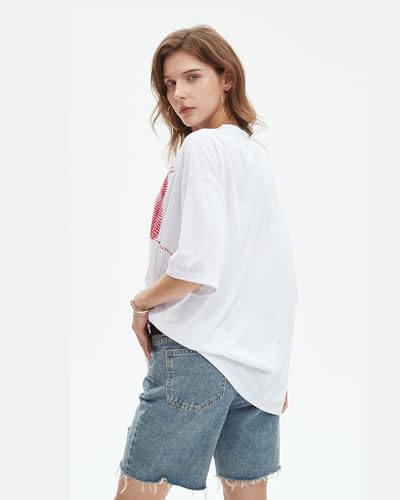 Monkay Women's Oversized Graphic Tee Bikini Print Y2K Streetwear Funny Short Sleeve Casual Loose Fit Trendy T-Shirt3