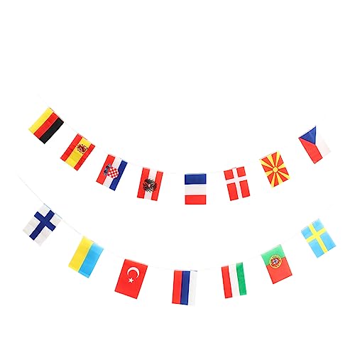 TOYANDONA 2 Cuerdas 24 de la copa europea pancarta de juego de fútbol de paises decoración de bares decoración de fiesta de fútbol nacionales nacional