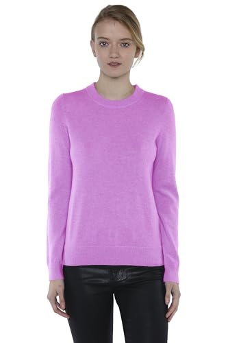 Image of JENNIE LIU Women's 100% Pure Cashmere Crew Neck Sweater, Tight Knit Cozy Soft Hand Washable Long Sleeve Pullover
