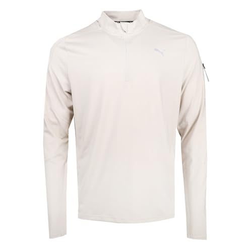 PUMA Mens Flex Quarter Zip Jacket Athletic Outerwear Casual - Beige - Size L