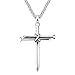 Cupimatch Collana Uomo Ciondolo Croce chiodo Catena Acciaio Inossidabile lucidato Argento,Regalo per Cristiano Natale Compleanno