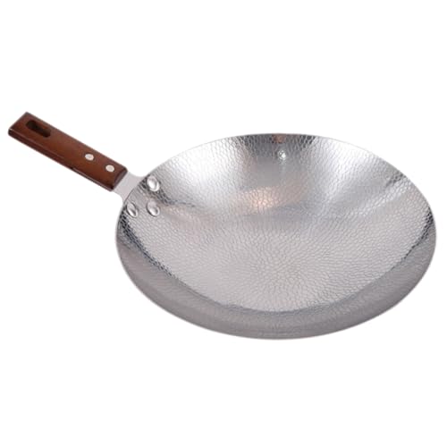 Wok de acero inoxidable con mango de madera Ciieeo miniatura 1