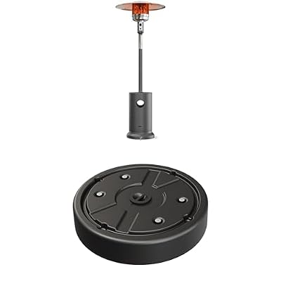 EAST OAK 48,000 BTU Patio Heater for Outdoor Use with Round Table Design, Double-Layer Stainless Steel Burner and Wheels, Patio Heater Sand Box/Water Box Used to Increase the Stability of Patio Heater
