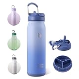 BOTTLE BOTTLE 24oz Insulated Water Bottle Stainless Steel Sport Water Bottle with Straw and Adjustab