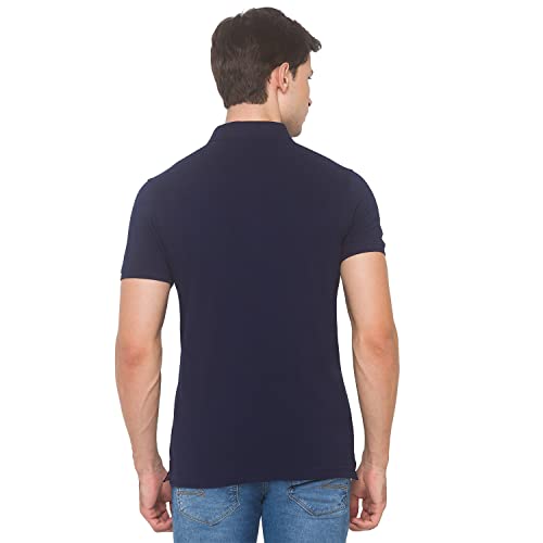 Image of Spykar Men's Embellished Slim Fit Polo T-Shirt
