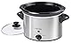 Bestron Slowcooker für 4 Personen, Schongarer mit Keramikpfanne & Glasdeckel, 3 Stufen-Thermostat, ideal für viele Gerichte wie Fleisch, Suppen & Gemüse, 3.5 Liter, Farbe: Silber