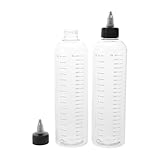 ERINGOGO Botellas Aplicadoras para Tinte de Cabello 460 Ml Reutilizables Marcas de Medición Envases Exprimibles Transparentes para Peluquería y Uso Personal Aplicadores de Aceite para