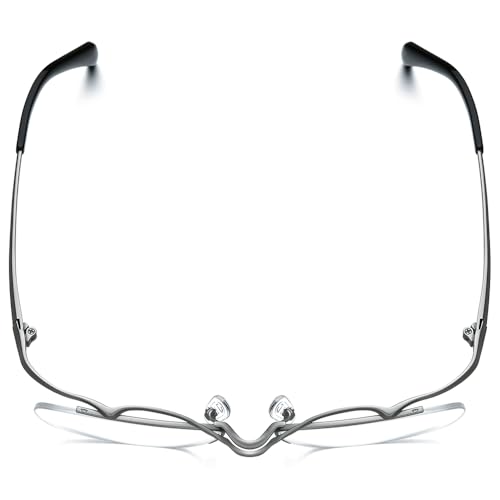Image of FONEX Pure Titanium Glasses Frame Men Semi Rimless Square Eyeglasses Eyewear DTX416