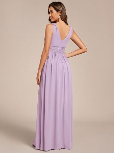 Image of Ever-Pretty Womens Bridesmaid Dress V-Neck Sleeveless A Line Chiffon Floor Length Formal Dress 09016