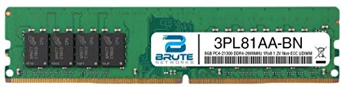 Brute Networks 3PL81AA-BN - 8GB PC4-21300 DDR4-2666MHz 1Rx8 1.2V ECC UDIMM (OEM PN # 3PL81AAɑ)