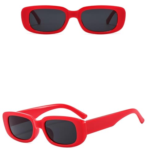 Image of IKANOO Retro Rectangle Sunglasses for Women Men Small Square Frame Trendy Y2K 90's Black Sunglasses