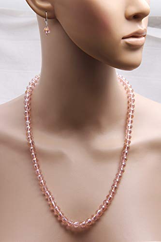 Taruna Biyani 8MM Faceted High Gloss Luster Shining Crystal Necklace Mala Jewellery Set with Earrings for Women Girls - Image 2