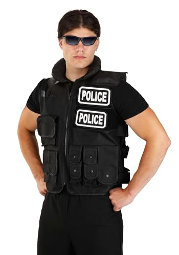 Gilet de costume SWAT tactique noir avec fermeture éclair avant