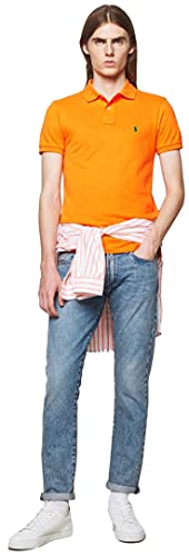 Image of Polo Ralph Lauren Men Custom Fit Mesh Pony Logo Shirt (L, SailingOrange)